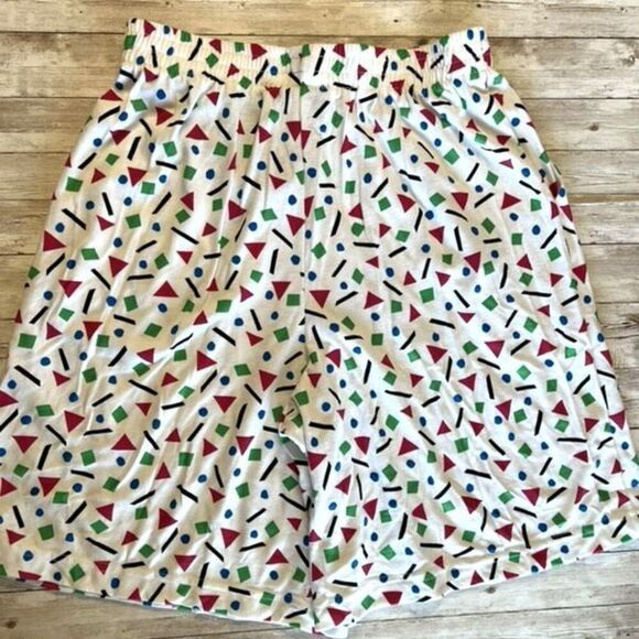 NWT Vintage Catalina Knit Shorts Women’s Large White Multi High Rise Geometric - Picture 4 of 16